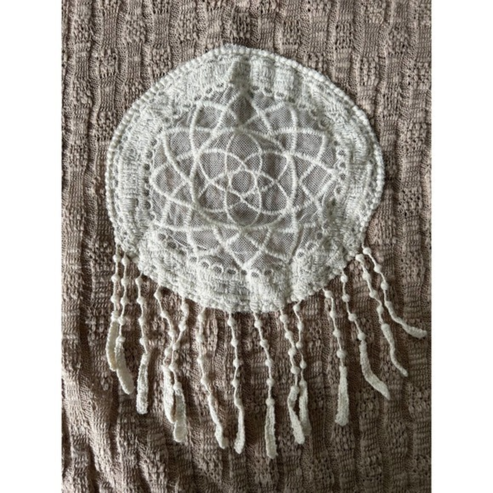 Crave Fame Size Medium Dream Catcher Knit Long Sleeve Top Tan‎ Cream